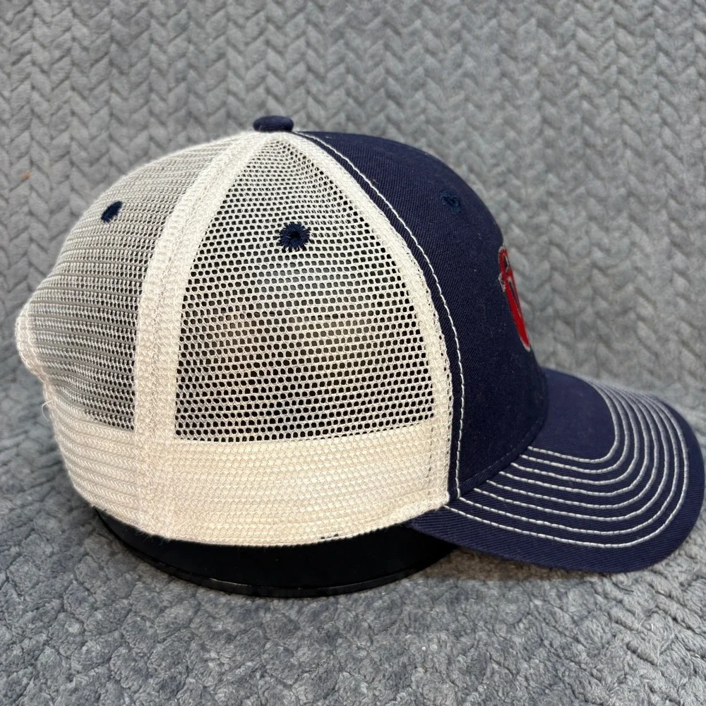 Ouray Gaston's White River Resort Fishing Trucker Hat Navy Blue Snapback Cap